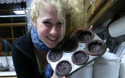Female Showing Meatloaf Cupcakes