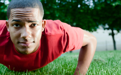 Student Doing a Push-Up